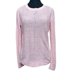Banana Republic Womens Medium Light Weight  Crew Neck Cable Knit Chervon Sweater